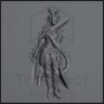 Gravelia, A Tiefling Duelist of the Shadowblade Figure (Unpainted)