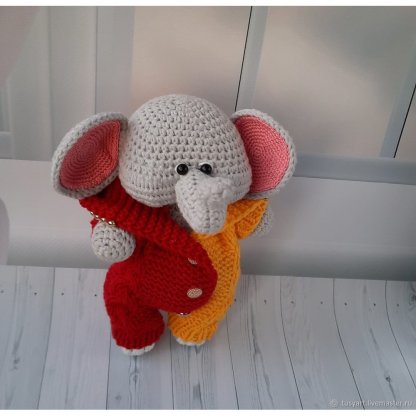 Elephant In Overalls Plush Toy