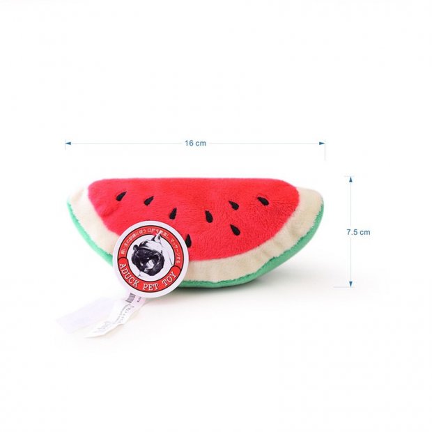 Plush Dog Toy (Red sliced watermelon)