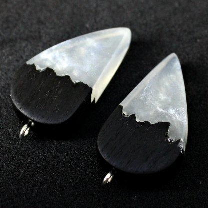 Black Silver Paired Pendant Necklaces