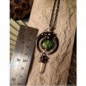 Green Moon Pendant Necklace