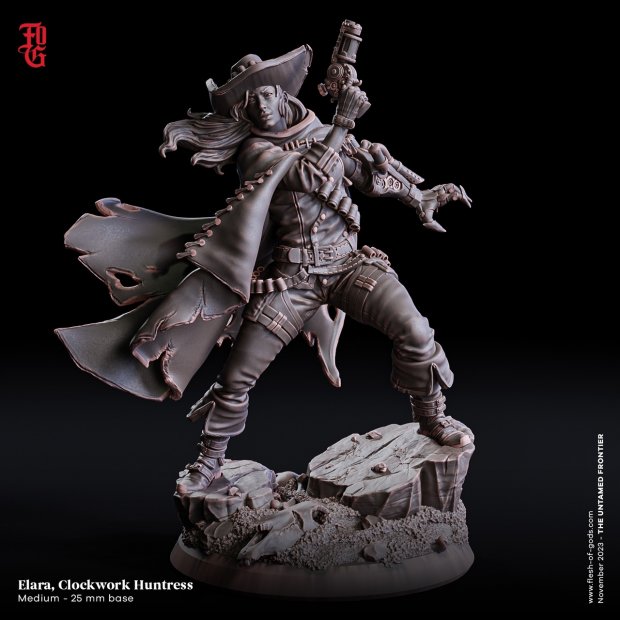 Elara - Clockwork Huntress Figure (Unpainted)