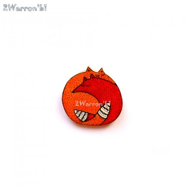 Foxes in Love Brooch