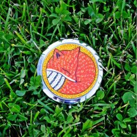 Sleeping Fox Pocket Mirror