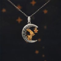 Bunny on the Moon Pendant Necklace