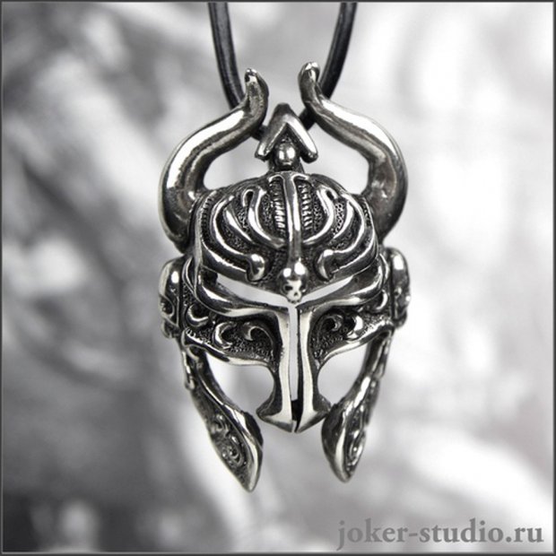 Helmet with Horns Pendant