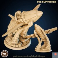 Gnome on a rocket Figure (Unpainted)