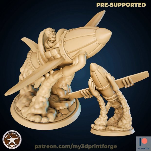 Gnome on a rocket Figure (Unpainted)
