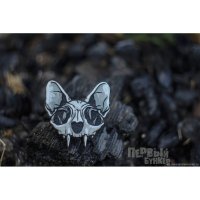 Cat Skull Pin Badge