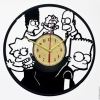 Handmade The Simpsons Vinyl Wall Clock