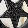 Gothic Decoration Pentagram and Satanic Cross Baphomet Sculpture Set