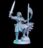 Warrior woman with sword and flag Figure (Unpainted)