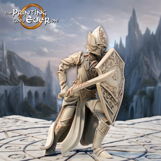 Elf Shield Bearer Figure (Unpainted)