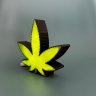 Cannabis Leaf Table Lamp Model