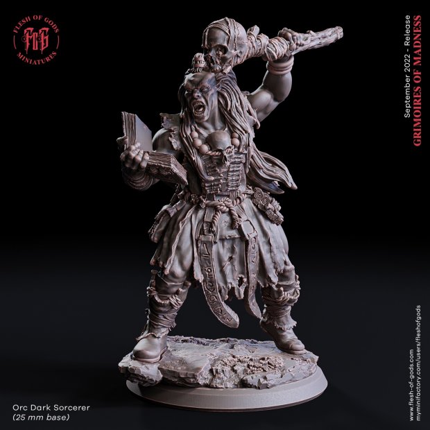 Orc Dark Sorcerer Figure (Unpainted)