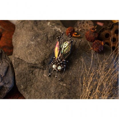 Yellow Space Fly Brooch
