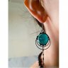 Blue Amber Drops Earrings