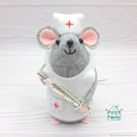 Mouse With Syringe Plush Toy