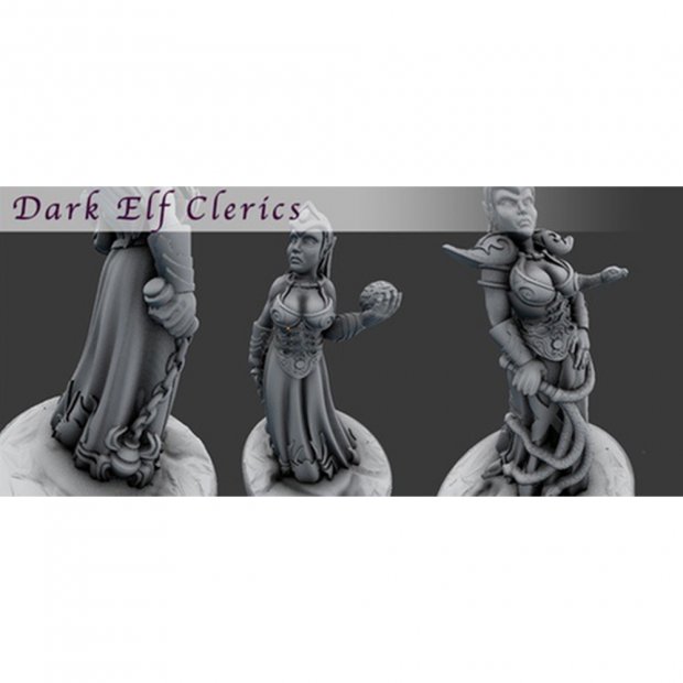 Dark Elf Clerics Figure (Unpainted)