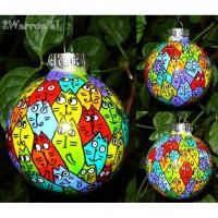 Colored Cats Christmas Ball