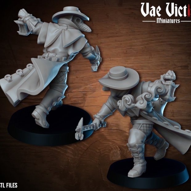 Plague doctor with lamp and hammer Figure (Unpainted)