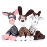 Squeaky Plush Dog Toys (3 Pack) | Durable Chew Toy Set (Brown)
