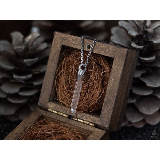 Stone Silver Pendant Necklace