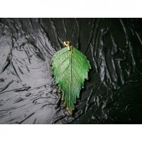 Emerald Birch Leaf Pendant Necklace