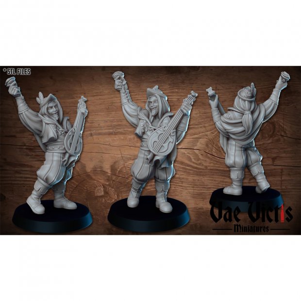 Cheerful bard with a rose Figure (Unpainted)
