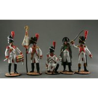 Napoleon With Soldiers 1812 V.2 Set Of 5 Figures