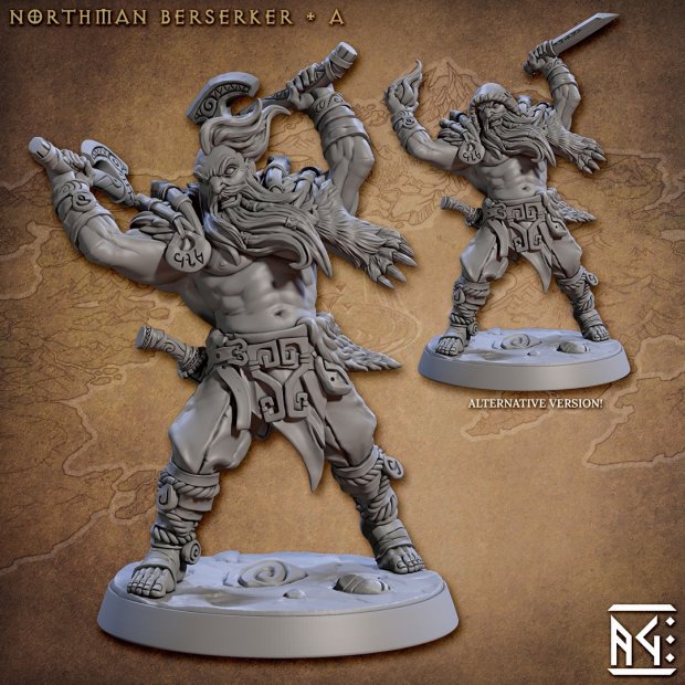Northman Berserker 06 Figure (Unpainted)