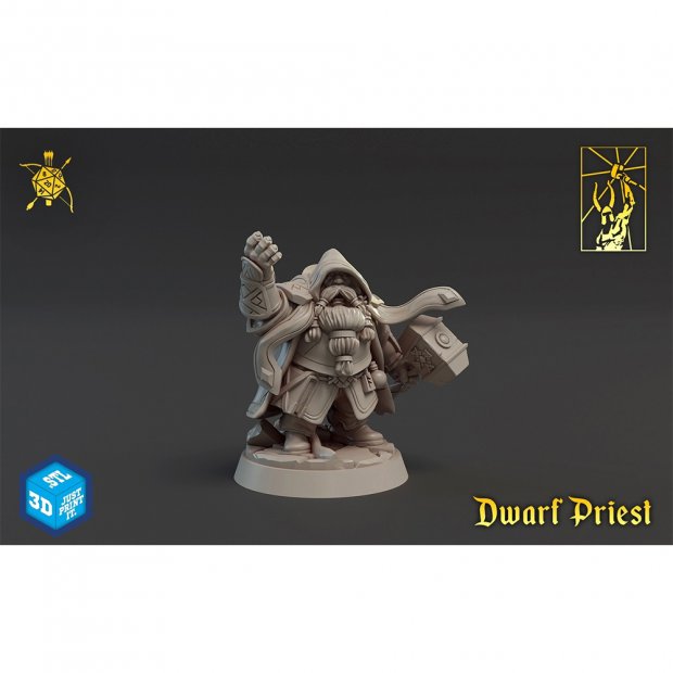Dwarf Priest Figure (Unpainted)
