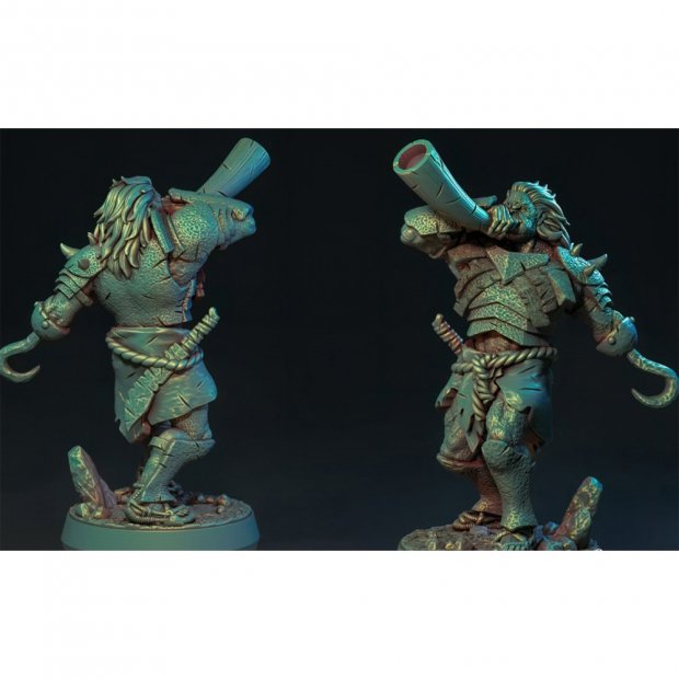 Valgun - black orc bugler Figure (Unpainted)